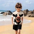 thumbnail image 5 of Xdegoge Kids 3D Laughing Cow Graphic T-Shirt Funny Animal Print Short Sleeve Crewneck Novelty Summer Tees Casual Tops, Size 5-6, 5 of 8