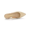 thumbnail image 4 of BLISSFUL STEP Escarpins à Talon Bloc pour Femmes Slingback Talons Beige 9,5, 4 of 8