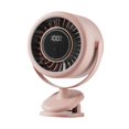 thumbnail image 2 of Ventilador portátil con clip, ventilador de refrigeración, recargable por USB, pantalla digital, ligero. rosa, 2 of 9