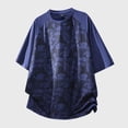 thumbnail image 5 of TEAJOPSUU Men's Casual Print T-Shirt Raglan Style Lightweight & Breathable Quick Dry Short Sleeve For Outdoor Travel & Everyday Casual Wear Blue, 5 of 5