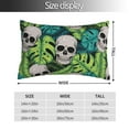 thumbnail image 2 of Honeii Skull and Palm Leaves Print Pillow Cases,Plush Throw Pillow Covers,Decorative Pillowcase for Sofa, Couch, Living Room-14"x20", 2 of 6