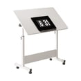 thumbnail image 2 of Ourlova Small Standing Desk Adjustable Height, Mobile Stand Up Desk With Wheels, Portable Home Office Computer Workstations For Sitting And Standing, 2 of 8