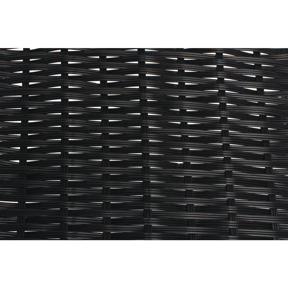 HUBERT® Wicker Storage Basket Black Plastic Tapered - 11 1/2"L x 12"D x 1 1/2" to 4"H