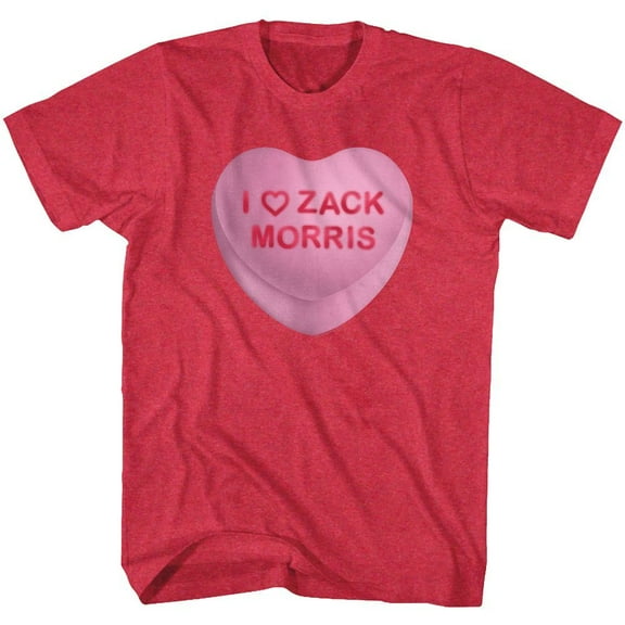 Saved By The Bell Zack Candy Heart Cherry Heather T-Shirt