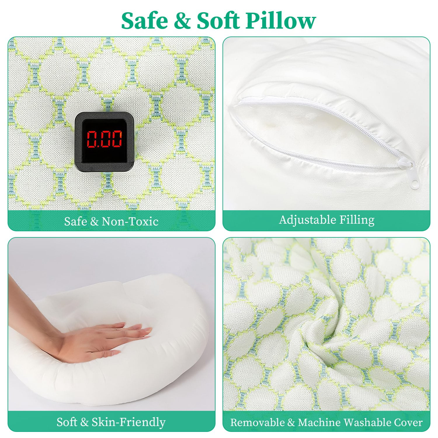 iMounTEK Pregnancy Pillows Adjustable Support Maternity Pillow Soft Side Sleeper Pregnancy Pillows Wedge Pillow with Detachable Pillow Cover