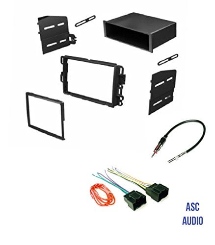 ASC Audio Car Stereo Dash Kit Wire Harness Antenna Adapter and Radio Remove Tool for installing a Double Din Radio for select VW Volkswagen Vehicles Compatible Vehicles Listed Below 