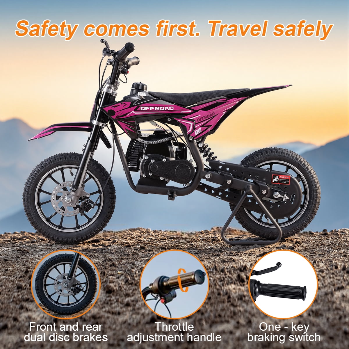 SAY YEAH Dirt Bike,50CC Mini Dirt Bike for Kids 8-13,Max Speed 25MPH,Support Up to 180lbs,Pull Start