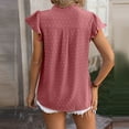 Women Dressy Chiffon Blouses Summer Puff Petal Short Sleeve Shirts V