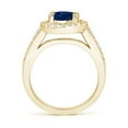 thumbnail image 2 of Angara Natural 1.55 Ct. Blue Sapphire with Diamond Halo Ring in 14K Yellow Gold for Women (Ring Size: 3), 2 of 9