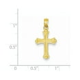 thumbnail image 3 of 14k Yellow Gold Budded Cross Charm Pendant, 3 of 4