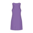 thumbnail image 5 of Miluxas Women Summer Casual T Shirt Dresses Clearance Beach Cover up Plain Pleated Tank Dress Purple 6(M), 5 of 6