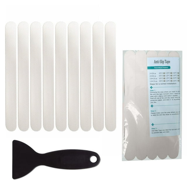 24PCS Non Slip Bathtub Stickers Shower Floor Non Slip Grip Stickers With Premium Scraper