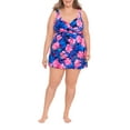 thumbnail image 3 of Simply Slim Women's Plus Cross Your Heart Swim Dress, 3 of 4