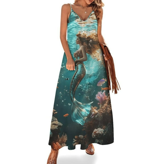 Mermaid Glitter Fish Scale Girls Sleeveless Dress for Women Clothing Female Women's Summer Skirt