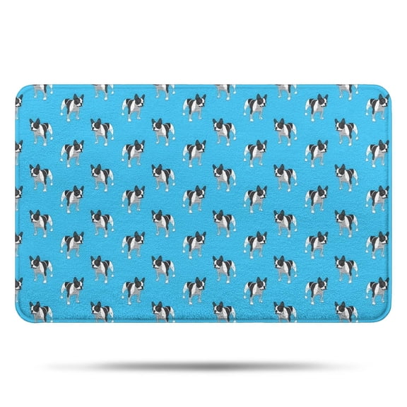 French Bulldog Bathroom Rugs Mat,Non Slip Microfiber Bathroom Rug,Rubber Backing,Soft Bathroom Mats for Bathroom Floor,Tub and Shower,17x27in(43x68cm)