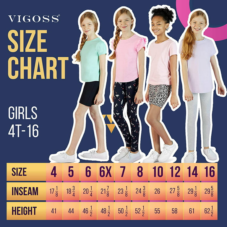 VIGOSS Girls' Leggings and Shorts Set - Yoga Pants and Bermuda Shorts 4  Pack Combo (4-16)