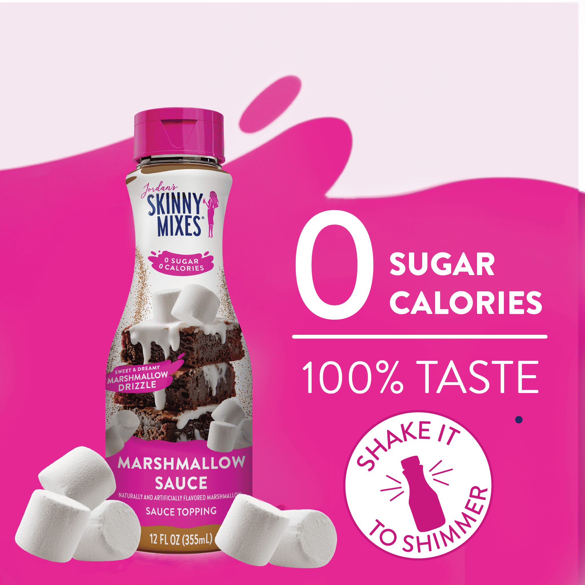 (6 pack) Jordan's Skinny Mixes Sugar Free Marshmallow Sauce (12 fl oz)