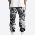 thumbnail image 4 of QATAINLAV Summer Savings Camo Pants for Men Casual Drawstring Elastic Waist Tapered Sweatpants Camouflage Print Plus Size Climbing Cargo Pants with Pockets Gray 3XL, 4 of 8