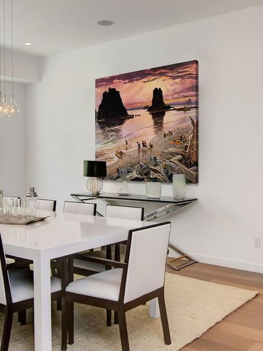 "The Beach at Dusk" Painting Print on Wrapped Canvas