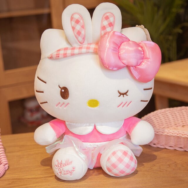 25 50cm Genuine Sanrio Hello Kitty Doll Plush Toy Hello Kitty Kt Denim Skirt Kitty Doll Pillow 8859