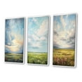 thumbnail image 3 of Designart "pasture Bold Horizon III" Landscape & Nature Framed Wall Art Set Of 3 - Green Meadow Frame Gallery Wall Set For Home Decor, 3 of 6