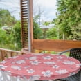 thumbnail image 2 of Ambesonne Floral Fitted Round Tablecloth, Apple Tree Flowers Pattern, 56"- 60" Diameter, Pastel Pink and Blue Grey, 2 of 5