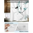 thumbnail image 3 of No Hook Cloth Fabric Shower Curtain with Snap in Liner, Blue Spring Floral Waterproof Shower Curtains Set with See Through Top Window, Birds Watercolor Farmhouse Modern Art Bath Curtains 60"x72", 3 of 6
