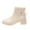 White, variant on Fesfesfes Hidden Heel Zipper Wedge Boots Vintage Calf Boots Women's Faux-Leather Shoes Dress Boots for Women Flat Boots 6.5(38)