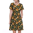 thumbnail image 1 of Balery Forest Squirrel Vestidos sueltos de manga corta para mujer, vestidos de verano 2025, vestidos casuales de corte A con vuelo., 1 of 6