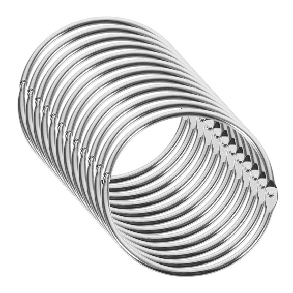 SHOWERORO 24Pcs Reusable Silver Metal Binder Rings Secure Lock for Paper Organization