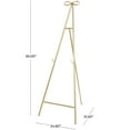 thumbnail image 4 of DecMode 25" x 65" Gold Metal Tall Adjustable Floor 3 Tier Easel with Bow Top, 1-Piece, 4 of 12