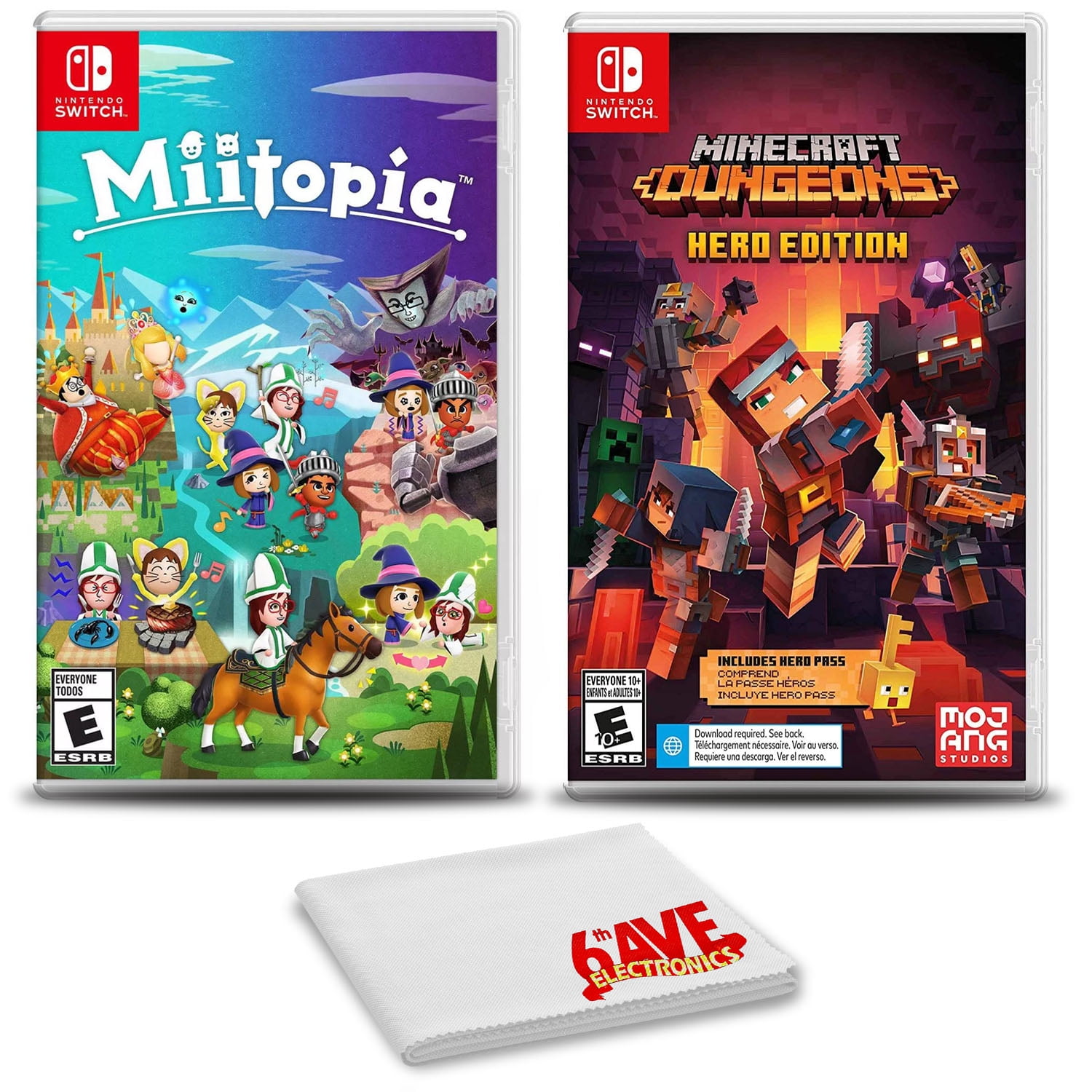 Miitopia And Minecraft Dungeons Two Game Bundle For Nintendo Switch Walmart Com