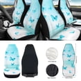 thumbnail image 2 of Jeiento Butterfly 12 PCS Front Car Seat Cover Full Set, with Steering Wheel Cover Blue Seat Belt Covers Armrest Protector Trash Can Air Vent Holder Rear View Mirror Cover Coasters Keychain for SUV, 2 of 9