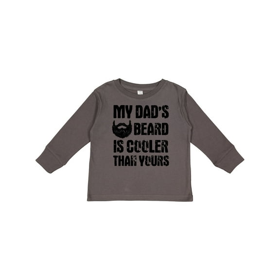 Inktastic My Dad's Beard is Cooler Than Yours Boys Long Sleeve Toddler T-Shirt