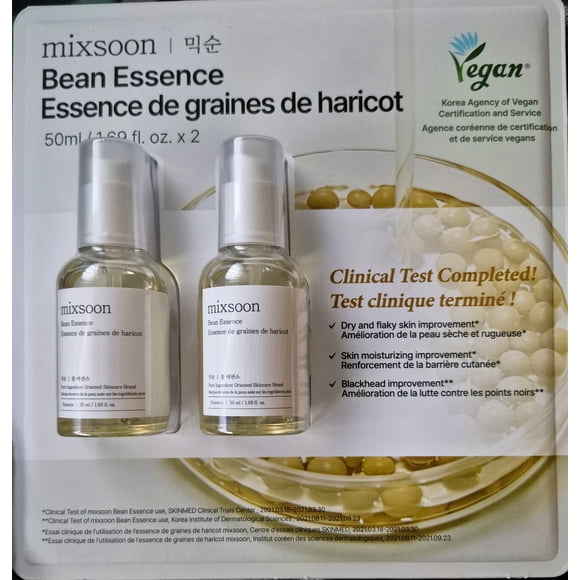 Mixsoon Essence de Haricot – Soins de la Peau Véganes Fermentés 2x50 ml