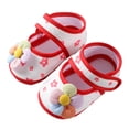 thumbnail image 3 of Baby Girls Soft Toddler Shoes Toddler Walkers Shoes Colorful Flowers Princess Shoes Sandals Flat Walkers Shoes Summer Beach Shoes Red 0 Months-3 Months, 3 of 6