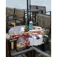 thumbnail image 2 of Fsddascl Farmhouse Christmas Outdoor Tablecloth - 54 Inch Round Dining Table Cover, Snowman Xmas Tree Truck Snowflake Waterproof Outdoor Table Cloth with Umbrella Hole & Zipper for Picnic/Patio, 2 of 7