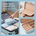 thumbnail image 4 of Travel Jewelry Box for Women Gifts Portable PU Leather Organizer for Earring Necklace Blue, 4 of 5