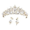 thumbnail image 2 of Tiara Crown for Wedding and Party Jeweled Costume, Hair Accessories , Tiaras Princess Crown ,for Bridal, for Halloween Prom Party Style B and earrings, 2 of 9