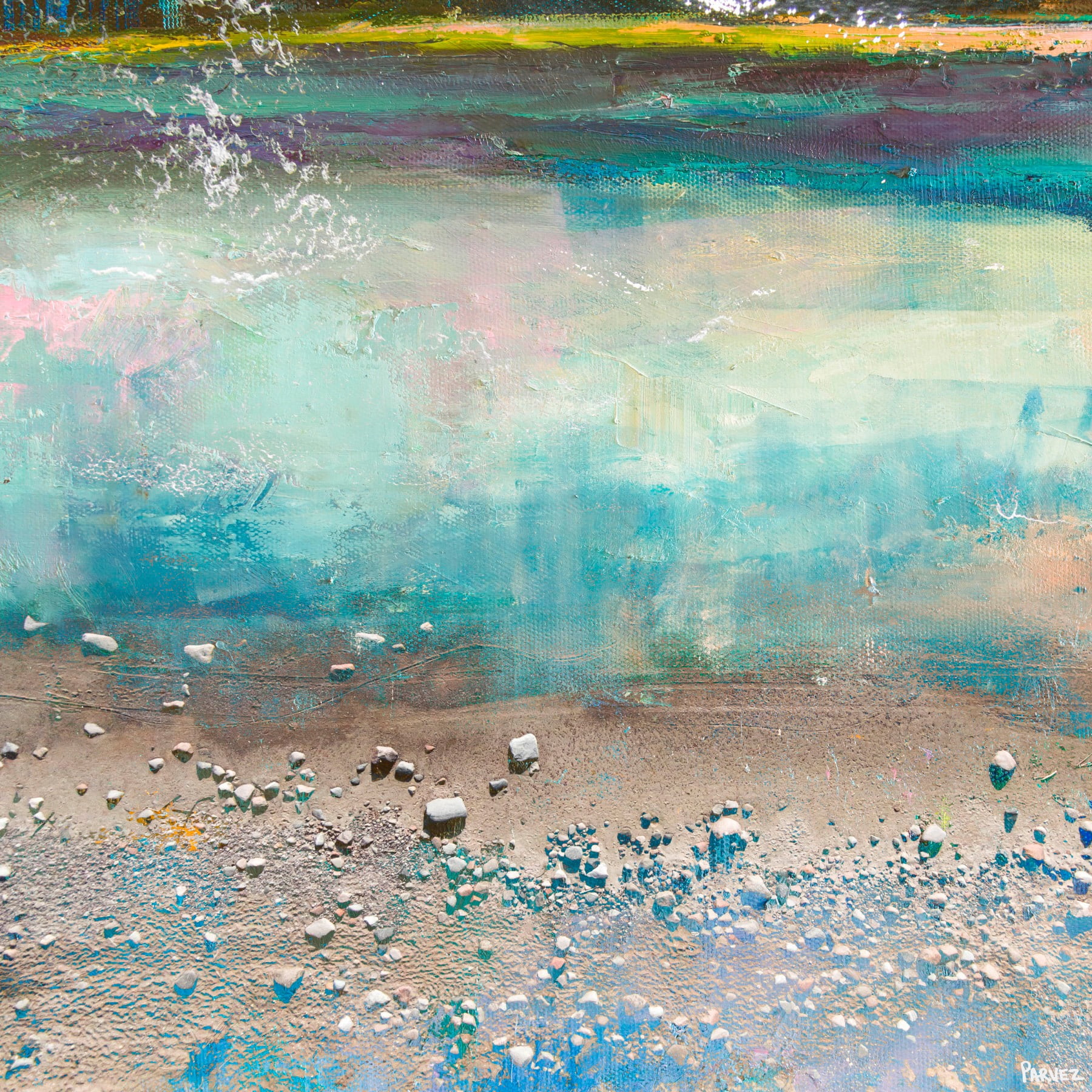 "Sand Pebbles" Painting Print on Wrapped Canvas