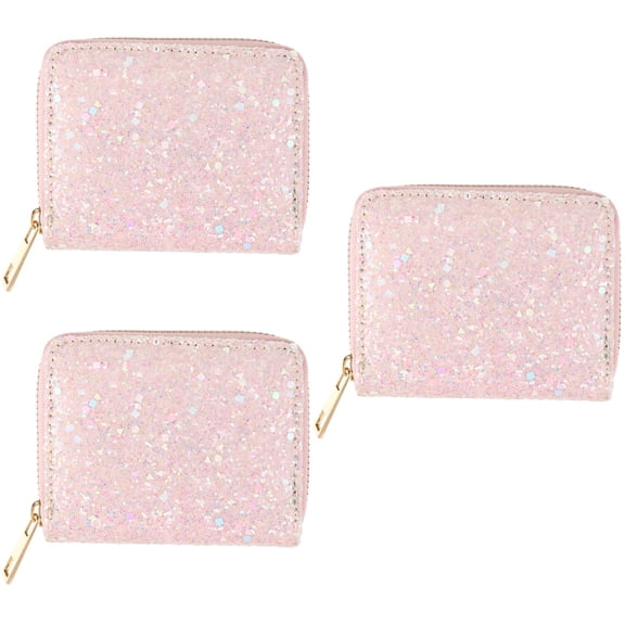 3 PCS Girls Wallet Pink Coin Purse Change Student Travel