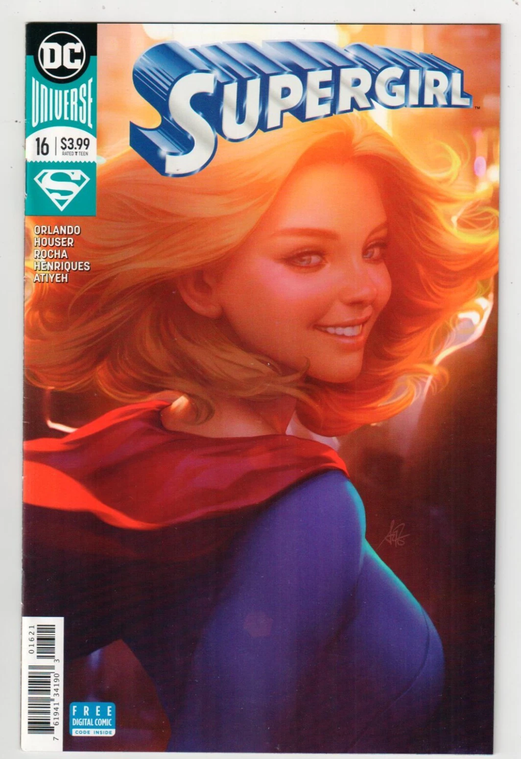 SUPERGIRL #16 Artgerm Stanley Lau Variant Cover DC Comics 'Rebirth' Series 2018