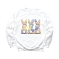 thumbnail image 7 of Ink Printed Image NOT a Quilt Patch - 3 Bunnies Easter Patchwork Pullover White Sweatshirt Adult X-Large, 7 of 7