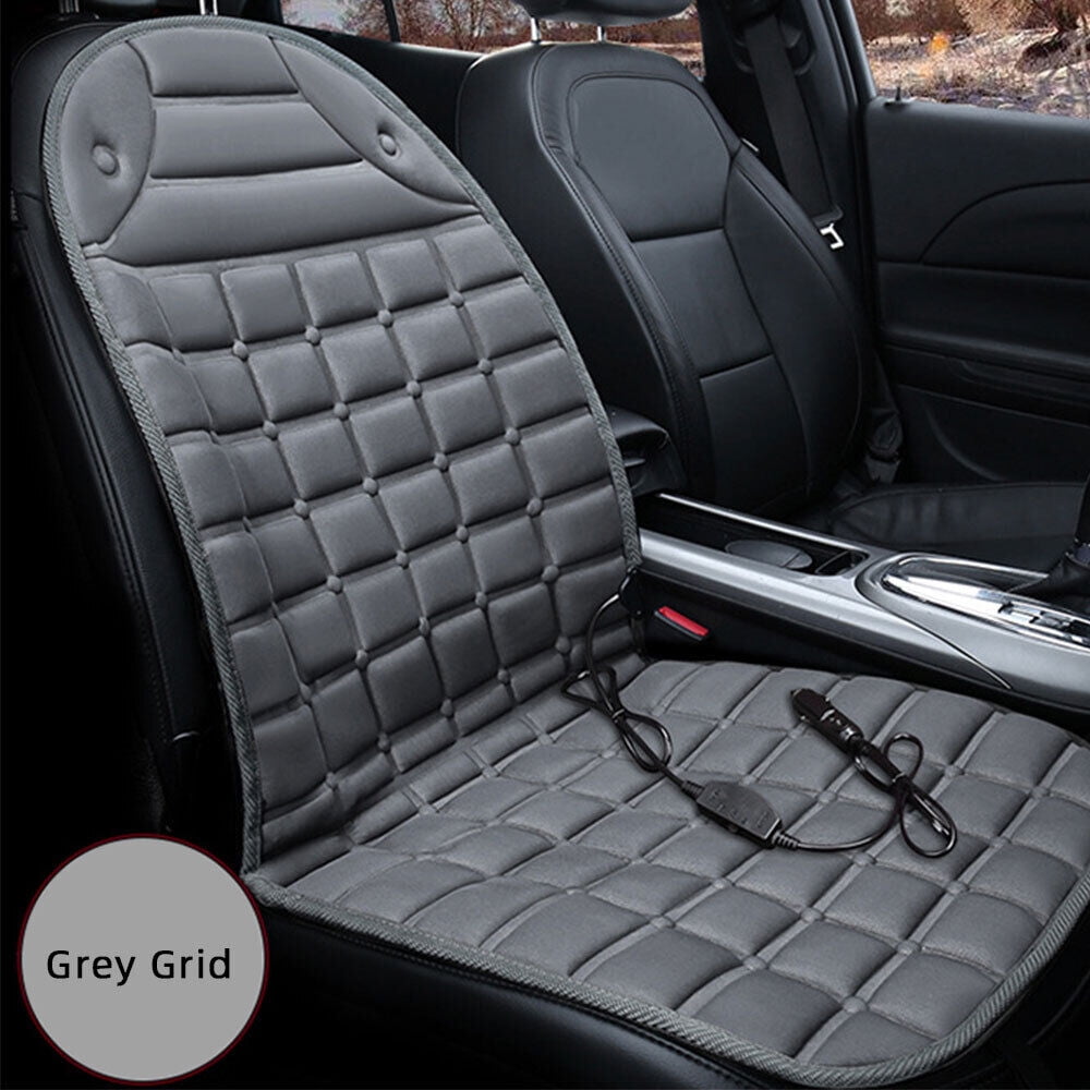 ATMOKO 12V Car Heated Seat Cover Black Cushion Warmer Heating Warming Pad Cover US