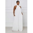 thumbnail image 4 of Wide Leg Sleeveless Chiffon Jumpsuit (S, ForestShadeGreen), 4 of 8