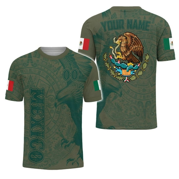 Personalized Name Mexican Soccer Jersey, Men's Quick Dry Soccer Jersey, Football Jersey Uniforms for Team (S)