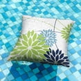 thumbnail image 5 of Green and Dark Light Blue Floral Pillow Covers 20x20 Set of 2 Outdoor Pillows Covers Waterproof Summer Pillowcovers Polyester Cushion Case Decor for Couch Patio Funiture Garden Porch 01U20, 5 of 5