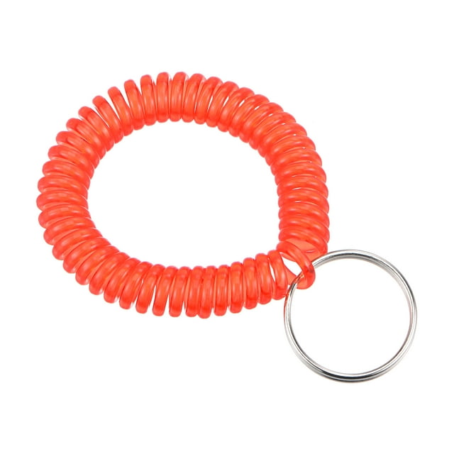 Unique Bargains Porte-Clés en Plastique Extensible avec Spirale, Rouge Clair 6 Pack