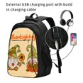 thumbnail image 2 of Honeii Gnomes Happy Thanksgiving for Travel Laptop Backpack, Business Laptops Backpack with USB Charging Port, College High School Computer Bag for Men Women, 2 of 7