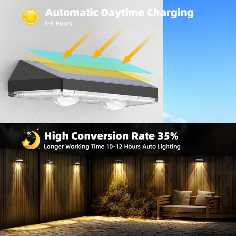 SZRSTH Solar Deck Lights, Waterproof 3-Mode, 6-Pack photo 2